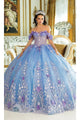 Dancing Queen Dresses DQ-1999 Gorgeous Quinceañera Perfection Gown - Lilac/Blue/Bahama / XS