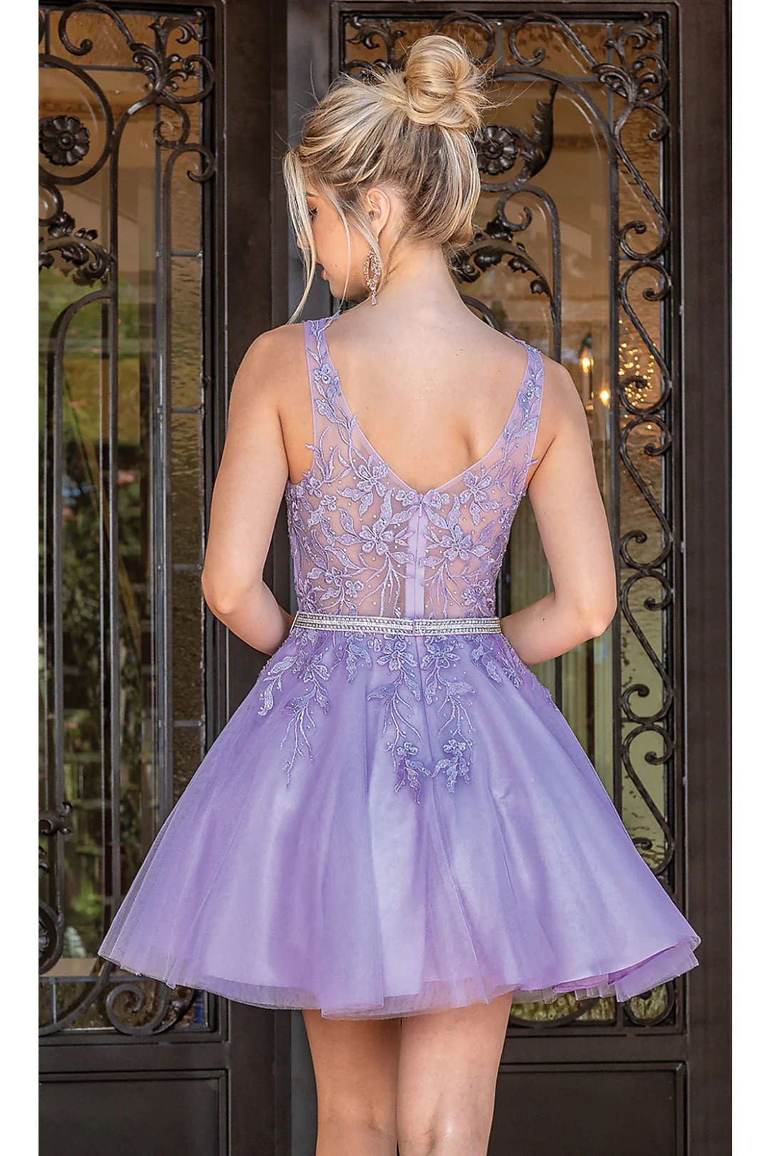 Dancing Queen Dresses DQ-21-3296 Short Dress with Embroidered Bodice - Dress