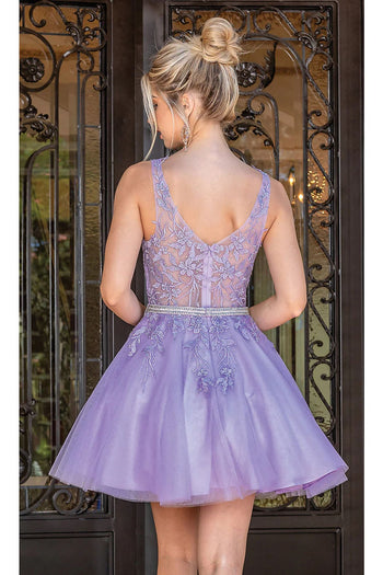 Dancing Queen Dresses DQ-21-3296 Short Dress with Embroidered Bodice - Dress