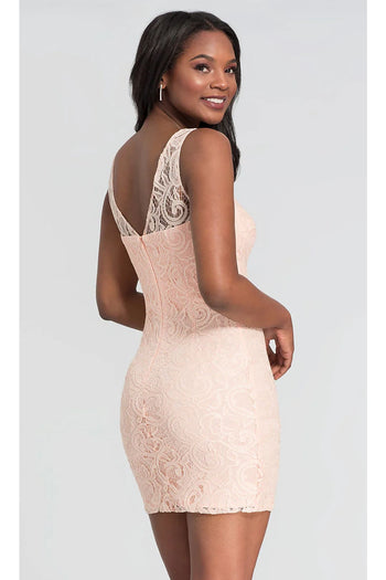 Dancing Queen Dresses DQ-21-8767 Sleeveless Short Lace Homecoming Dress - Dress