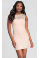 Dancing Queen Dresses DQ-21-8767 Sleeveless Short Lace Homecoming Dress - Peach / XS - Dress