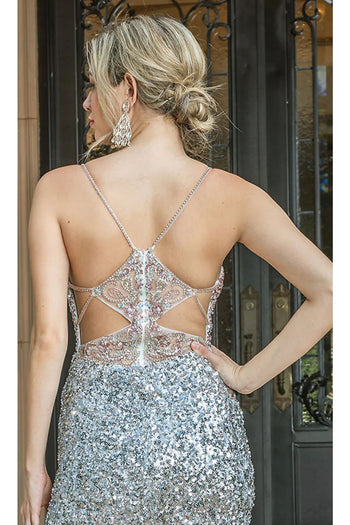 Dancing Queen Dresses DQ-22-4230 Silver and Rose Gold Long Prom Dress - Dress