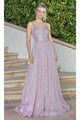 Dancing Queen Dresses DQ-22-4255 Empire-Waist Long Sequin Ball Gown - Blush / XS - Dress