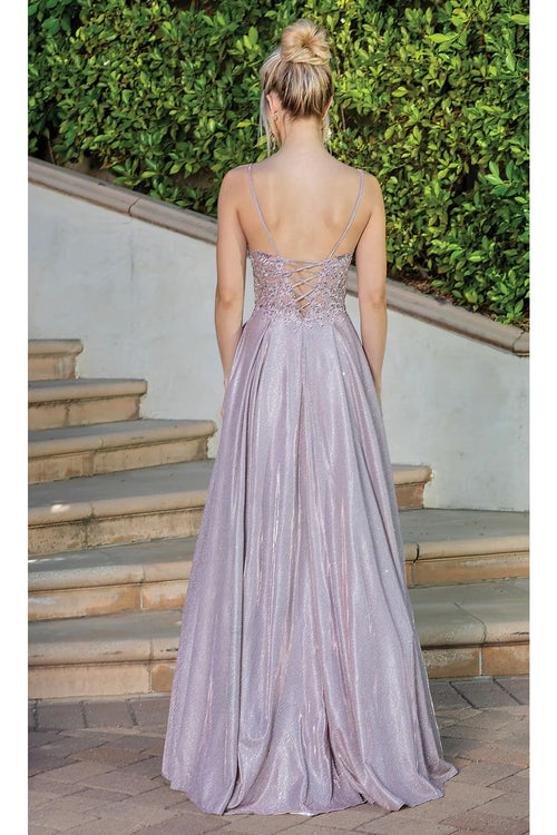 Dancing Queen Dresses DQ-22-4261 Corset-Back Long Dress with Pockets - Dress