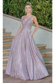 Dancing Queen Dresses DQ-22-4261 Corset-Back Long Dress with Pockets - Rose gold / XS - Dress