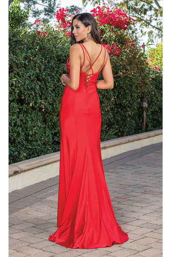Dancing Queen Dresses DQ-22-4274 Strappy-Back Dress with Beaded Trim - Dress