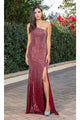 Dancing Queen Dresses DQ-22-4300 Sequin One-Shoulder Long Prom Dress - Burgundy / XS - Dress