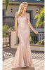 Dancing Queen Dresses DQ-2871 Long Mermaid Prom Dress with Elegant - Rose gold / XS - Dress