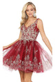 Dancing Queen Dresses DQ-3237 Silver-Beaded Short Babydoll Hoco Dress - Dress