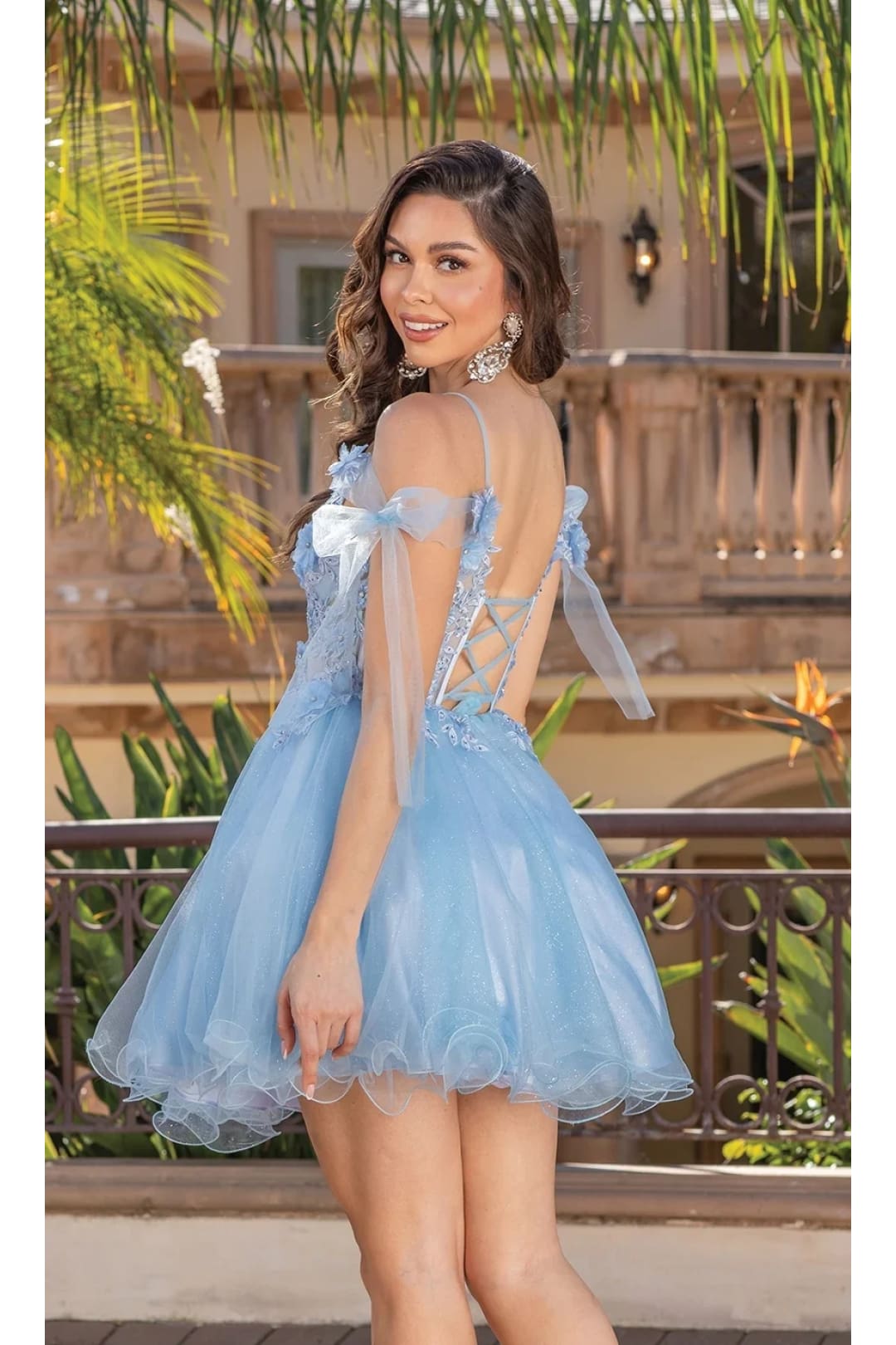 Dancing Queen Dresses DQ-3339 Sheer-Corset Short Babydoll Hoco Dress - Dress