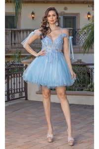 Dancing Queen Dresses DQ-3339 Sheer-Corset Short Babydoll Hoco Dress - Dress