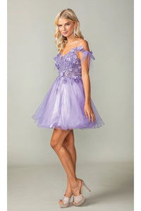 Dancing Queen Dresses DQ-3339 Sheer-Corset Short Babydoll Hoco Dress - Dress