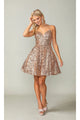 Dancing Queen Dresses DQ-3356 Short Sequin A-Line Homecoming Dress - Gold / XS - Dress