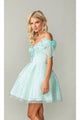 Dancing Queen Dresses DQ-3363 Shoulder-Bow Short Homecoming Dress - Dress