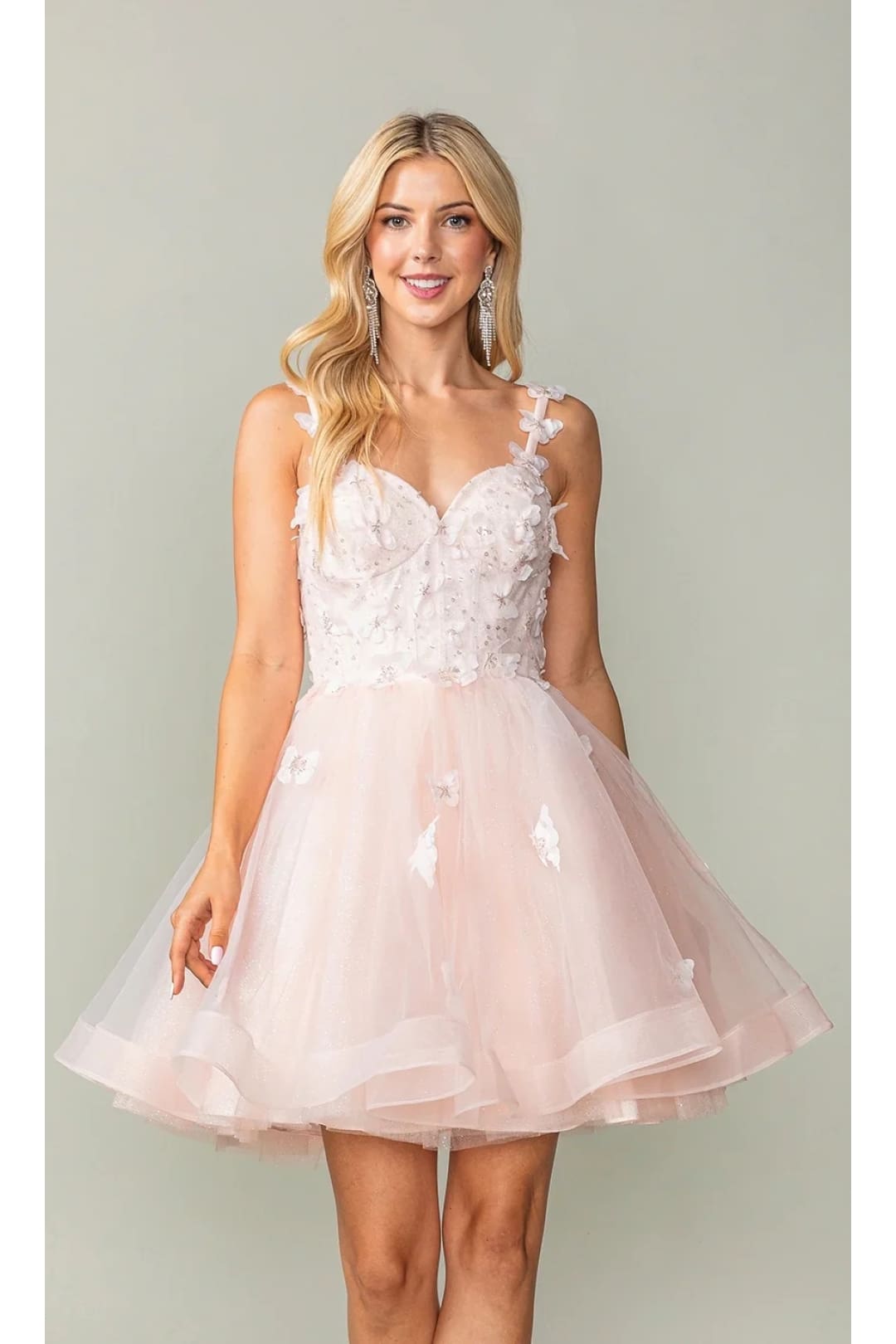 Dancing Queen Dresses DQ-3369 Lace-Up Short Butterfly Homecoming Dress - Dress