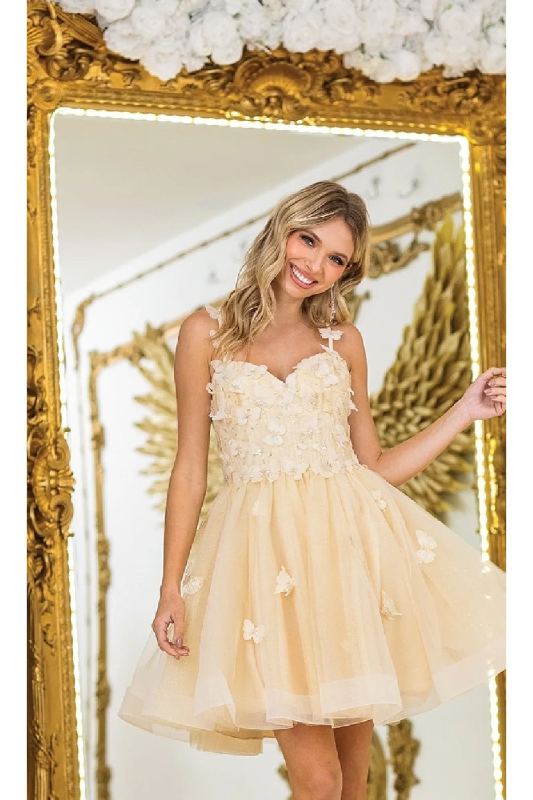 Dancing Queen Dresses DQ-3369 Lace-Up Short Butterfly Homecoming Dress - Dress
