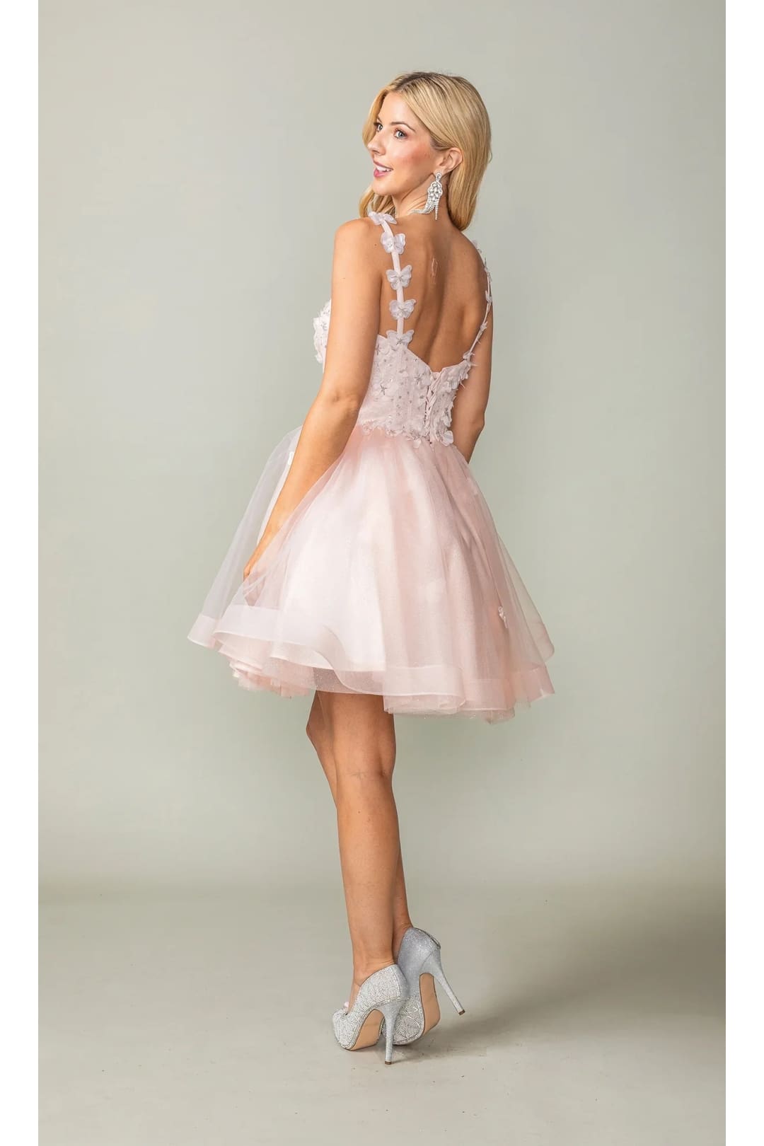 Dancing Queen Dresses DQ-3369 Lace-Up Short Butterfly Homecoming Dress - Dress