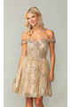 Dancing Queen Dresses DQ-3370 Short Gold Butterfly Homecoming Dress - Dress