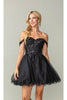 Dancing Queen Dresses DQ-3383 Off-Shoulder Corset Homecoming Dress - Black / XS - Dress