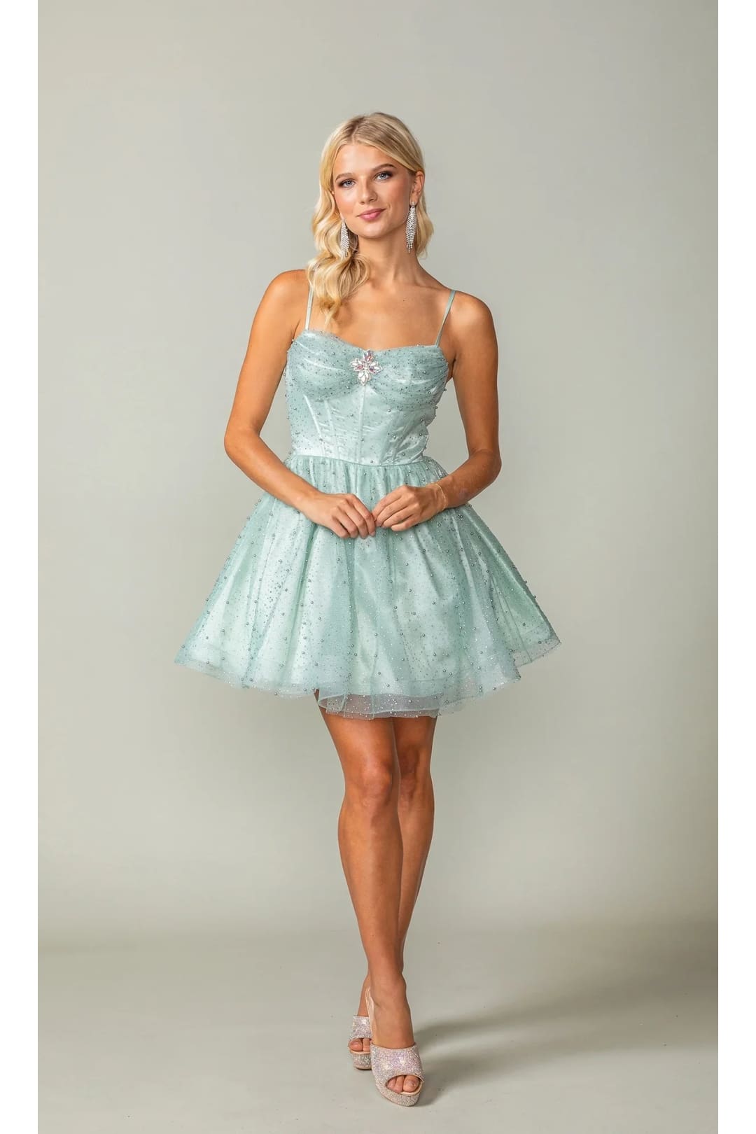 Dancing Queen Dresses DQ-3389 Short Fit-and-Flare Homecoming Dress - Sage / XS - Dress