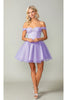 Dancing Queen Dresses DQ-3394 Off-Shoulder Short Fit-and-Flare Dress - Dress