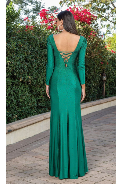 Dancing Queen Dresses DQ-4295 Strappy-Back Long Sleeve Long Formal Gown - Dress