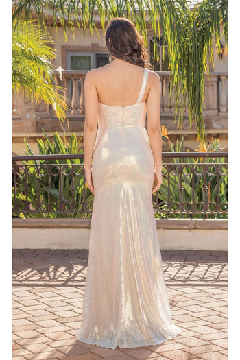 Dancing Queen Dresses DQ-4301 One-Shoulder Long Prom Dress with Slit - Dress