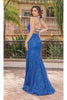 Dancing Queen Dresses DQ-4323 Strappy-Back Long Sequin Prom Dress - Royal Blue / XS - Dress