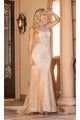 Dancing Queen Dresses DQ-4341 Corset Embroidered Long Formal Dress - Gold / S - Dress