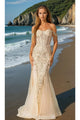 Dancing Queen Dresses DQ-4365 Fringe Long Glitter Prom Dress - Gold / XS - Dress