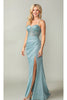 Dancing Queen Dresses DQ-4369 Sheer-Corset Long Glitter Prom Dress - Sage / XS - Dress