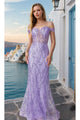 Dancing Queen Dresses DQ-4370 Glitter-Print Long Prom Dress - Lilac / XS - Dress