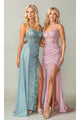 Dancing Queen Dresses DQ-4377 Draped Long Glitter Prom Dress - Dress