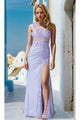 Dancing Queen Dresses DQ-4381 One-Shoulder Long Prom Dress - Lilac / XS - Dress