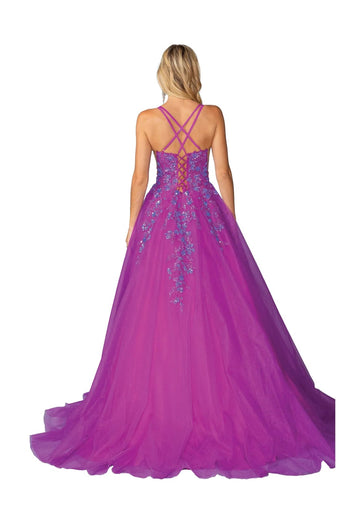 Dancing Queen Dresses DQ-4460 Long Magenta Prom Ball Gown - Dress
