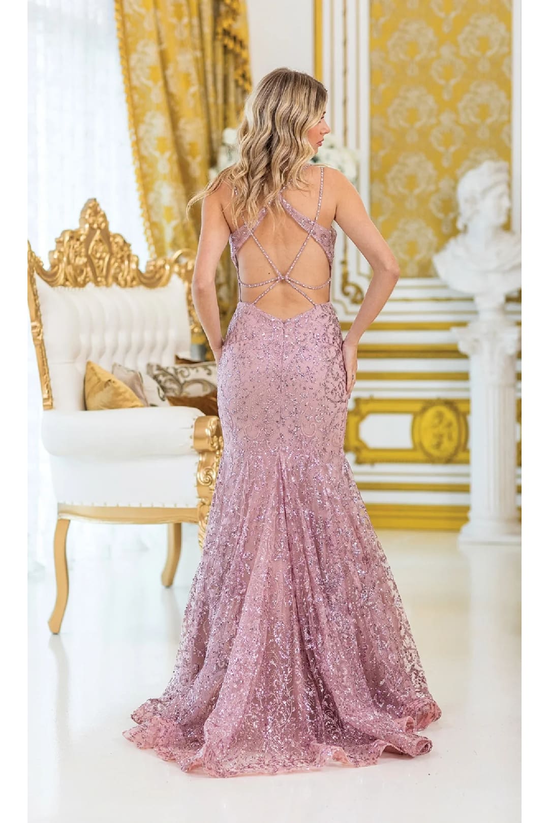 Dancing Queen Dresses DQ-4464 Strappy Long Beaded Prom Dress - Dress