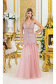 Dancing Queen Dresses DQ-4468 Sequin-Bodice Long Prom Dress - Rose gold / XS - Dress