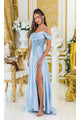 Dancing Queen Dresses DQ-4474 Lace-Corset Long Prom Dress - Bahama Blue / XS - Dress