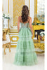 Dancing Queen Dresses DQ-4476 Sage Green Ruffled Prom Ball Gown - Dress