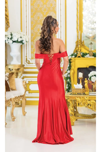 Dancing Queen Dresses DQ-4477 Off-the-Shoulder Lace-Up Corset Dress - Dress