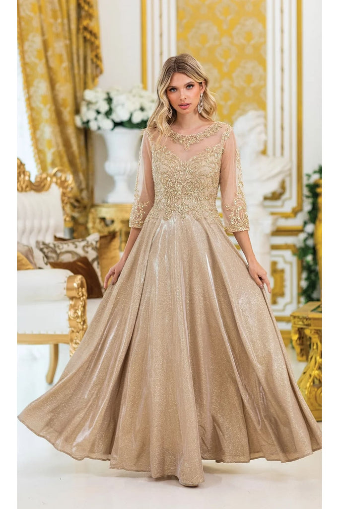 Dancing Queen Dresses DQ-4498 Elegant Long Formal for a Timeless Look - Champagne / M - Dress