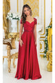 Dancing Queen Dresses DQ-4499 Short-Sleeve Long Prom Dress - Red / M - Dress