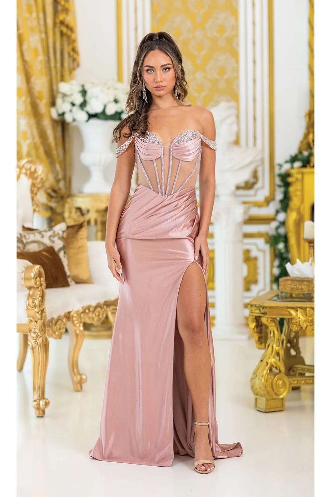 Dancing Queen Dresses DQ-4508 Elegant Long Dress for a Stunning Night - Rose gold / XS - Dress