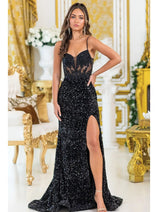 Dancing Queen Dresses DQ-4511 Black Sequin Dress for a Dazzling Night