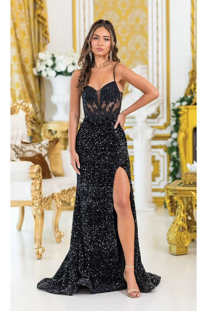 Dancing Queen Dresses DQ-4511 Black Sequin Dress for a Dazzling Night - Black / XS - Dress