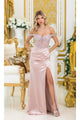 Dancing Queen Dresses DQ-4517 Off-Shoulder Long Dress for a Chic Event - Rose gold / XS - Dress