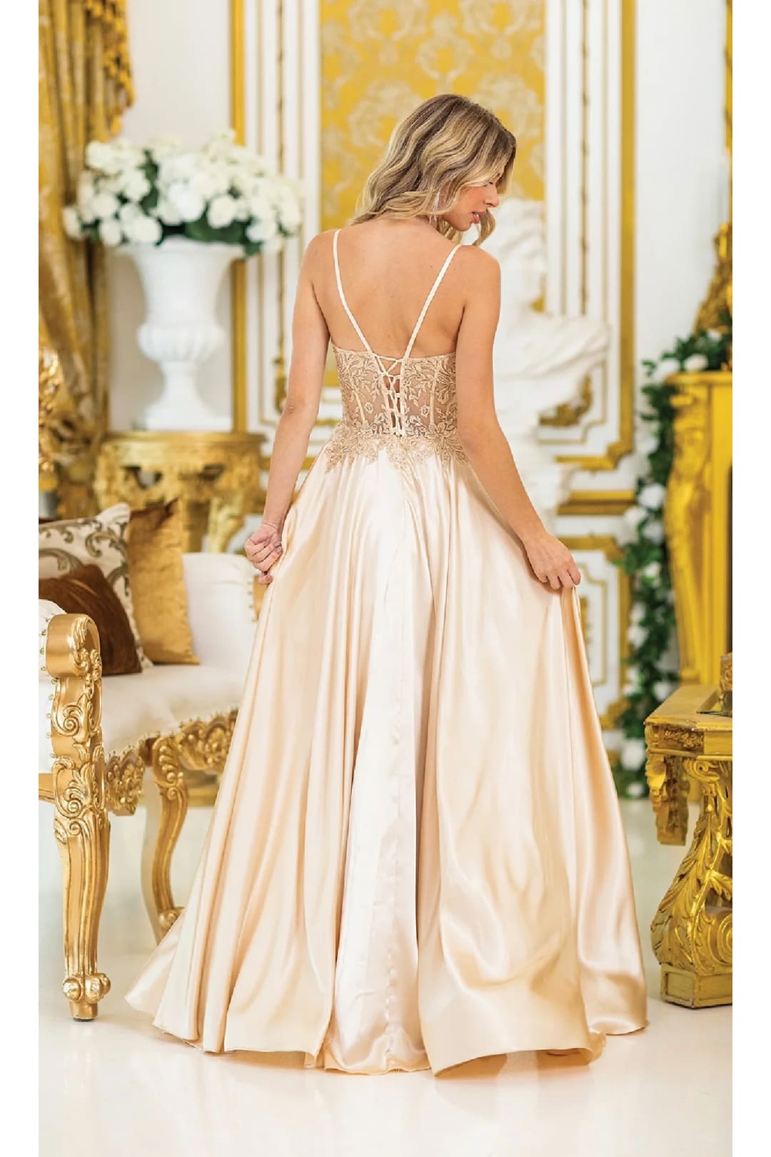 Dancing Queen Dresses DQ-4520 Sheer-Waist Dress for a Glamorous Event - Dress