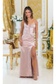 Dancing Queen Dresses DQ-4525 Long Rose Gold Dress Elegant & Stunning - Rose gold / XS - Dress