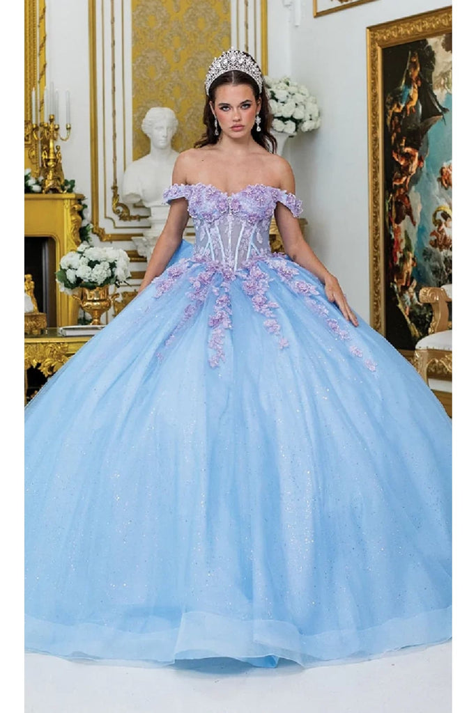 Dancing Queen Dresses DQ-5016 Quinceañera Gown Elegant & Radiant - Lilac/Blue/Bahama / XS - Dress