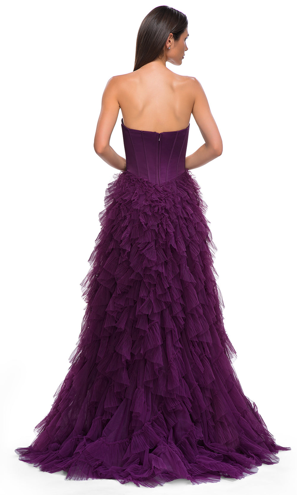 La Femme 32760 Strapless Corset Bodice Prom Gown